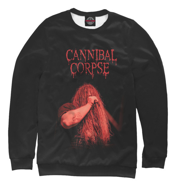 Женский свитшот с изображением George Fisher (Cannibal Corpse) цвета Белый