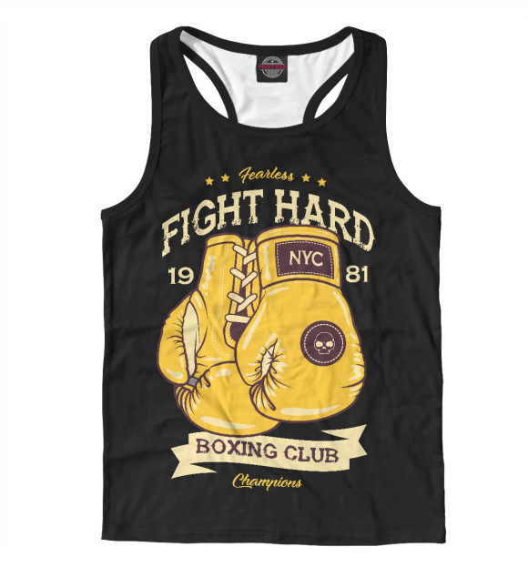 Мужская майка-борцовка с изображением Боксариум цвета Белый