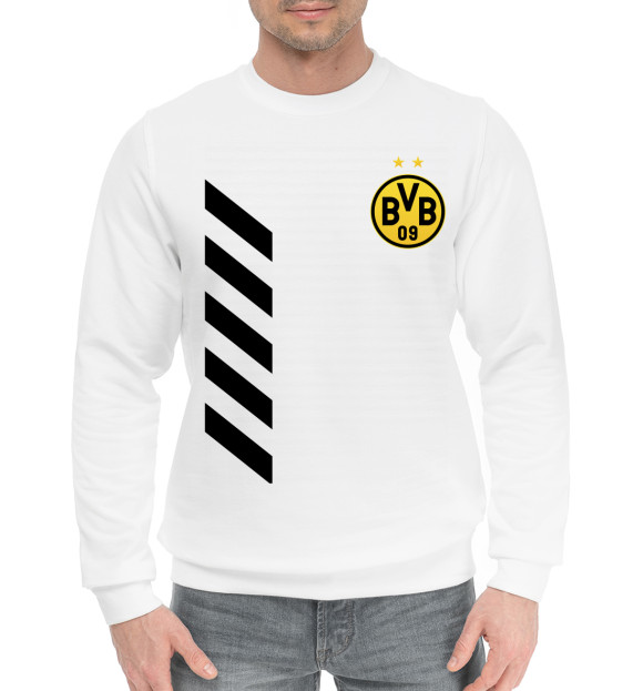 Мужской хлопковый свитшот с изображением Borussia цвета Белый