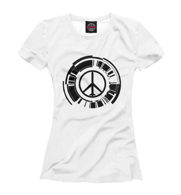 Женская футболка с изображением Peace Walker цвета Белый