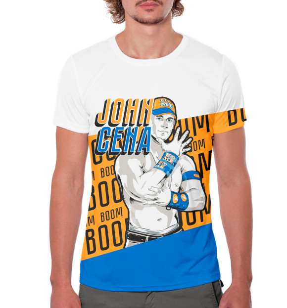 Мужская футболка с изображением Джон Сина цвета Белый