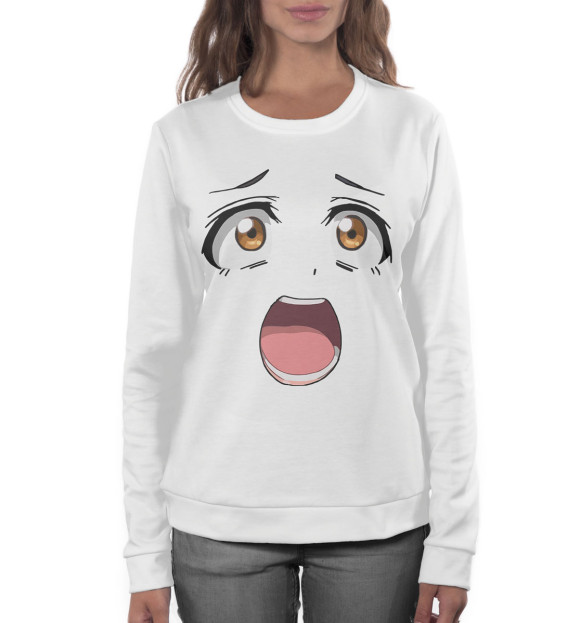 Женский свитшот с изображением Аниме цвета Белый