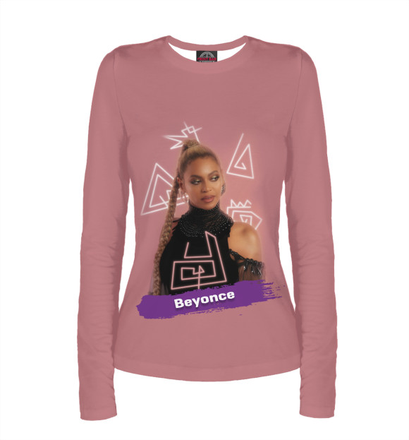 Женский лонгслив с изображением Beyonce Knowles цвета Р‘РµР»С‹Р№