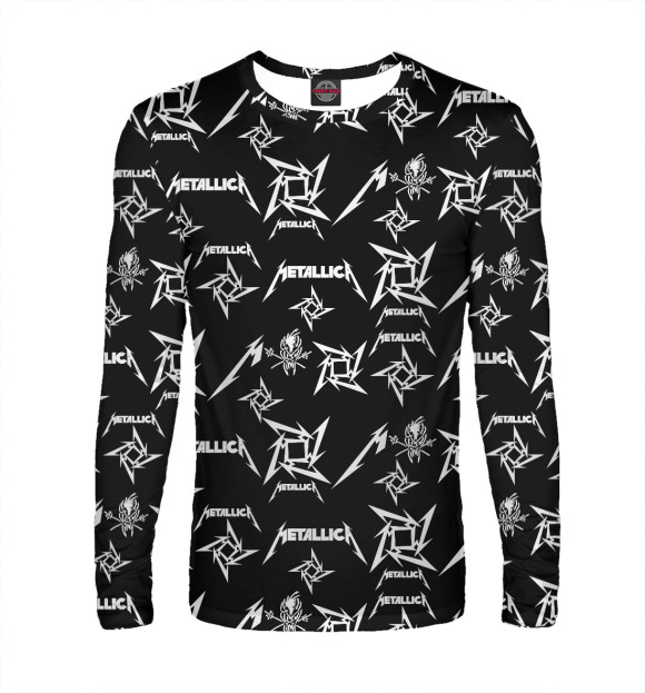 Мужской лонгслив с изображением Metallica цвета Белый