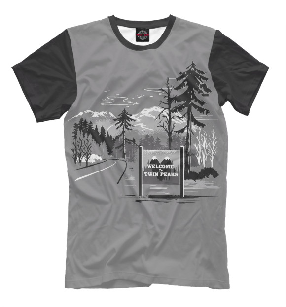Мужская футболка с изображением Twin Peaks цвета Серый
