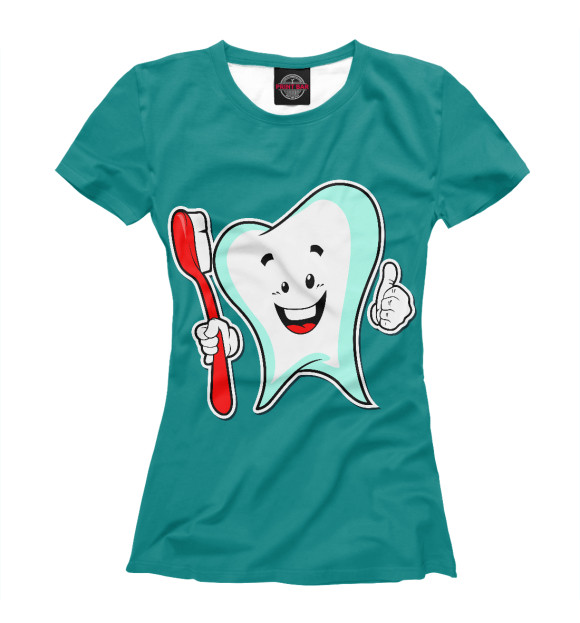 Женская футболка с изображением Стоматолог цвета Белый