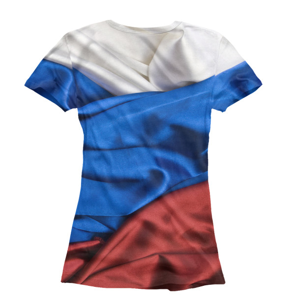 Женская футболка с изображением Флаг России цвета Белый