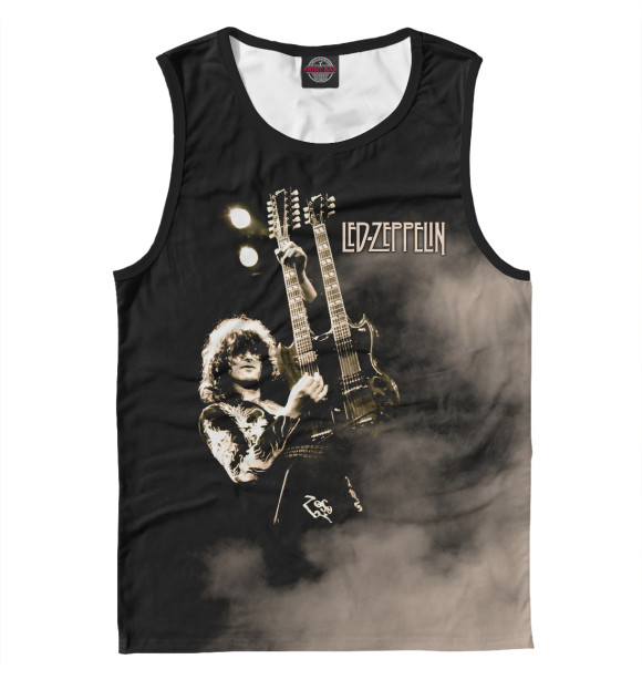 Майка для мальчика с притом Led Zeppelin цвета Белый Майка для мальчика с изображением Led Zeppelin цвета Белый
