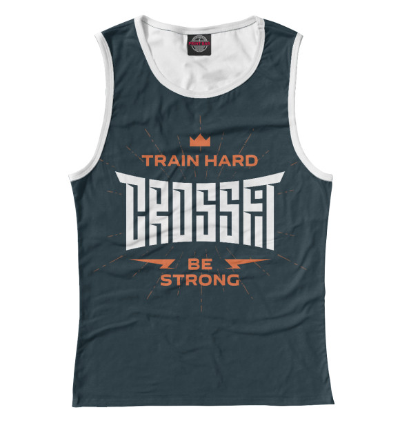 Майка для девочки с изображением Crossfit цвета Белый
