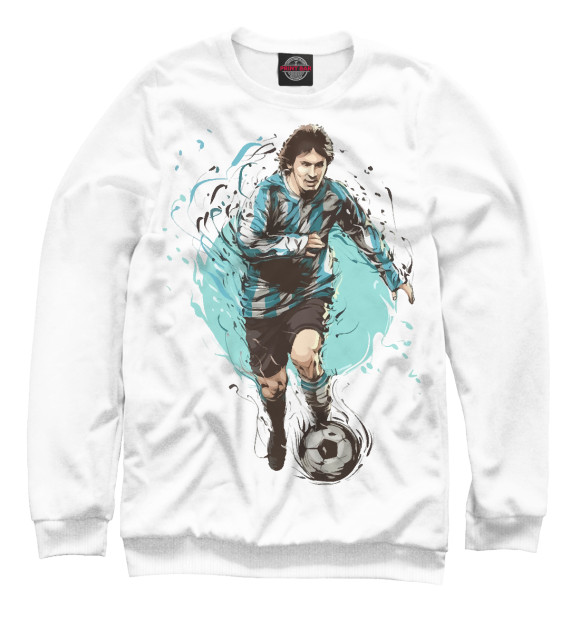 Женский свитшот с изображением Messi цвета Белый