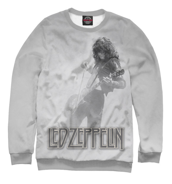 Мужской свитшот с изображением Led Zeppelin Jimmy Page цвета Белый