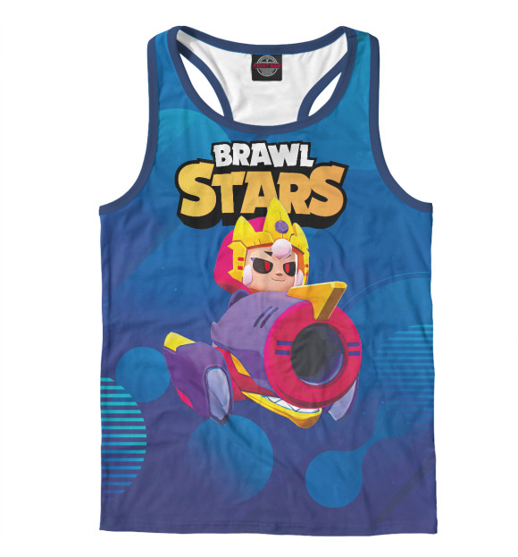 Мужская майка-борцовка с изображением BrawlStars Бонни \ Bonny цвета Белый
