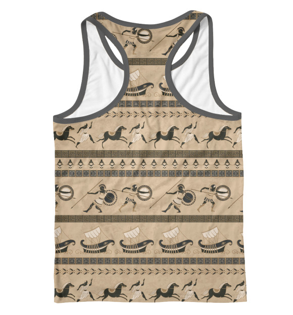 Мужская майка-борцовка с изображением Боевой Греческий Стиль цвета Белый