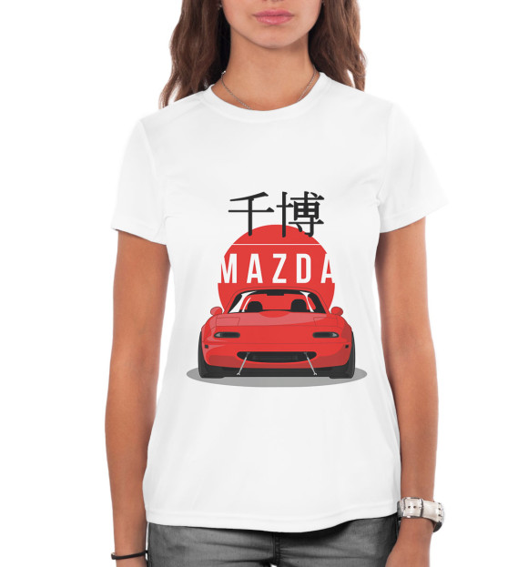 Женская футболка с изображением Mazda цвета Белый