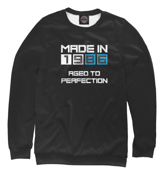 Женский свитшот с изображением Made in 1986 цвета Белый