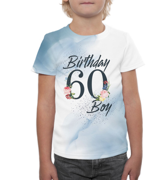 Футболка для мальчиков с изображением 60 лет цвета Белый