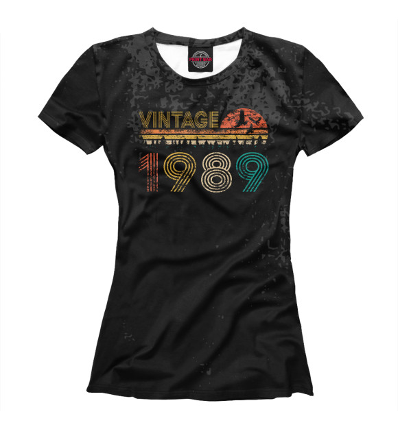 Футболка для девочек с изображением Vintage 1989 цвета Белый