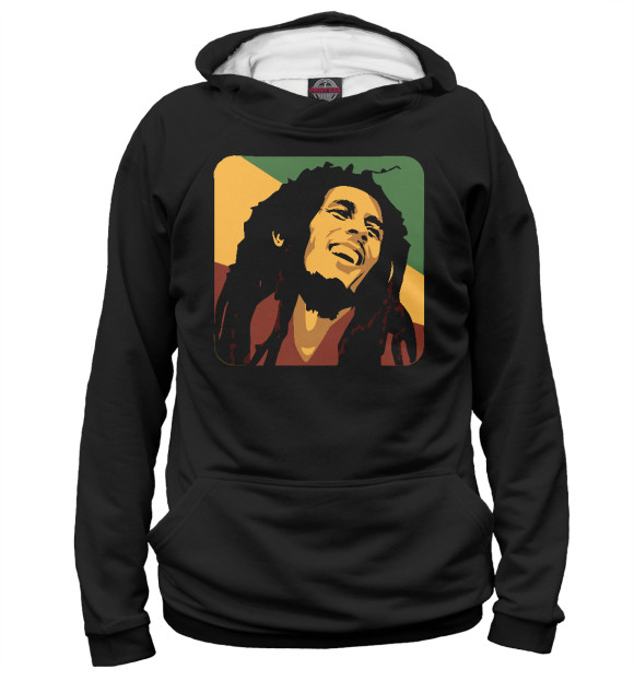 Женское худи с изображением Bob Marley цвета Белый