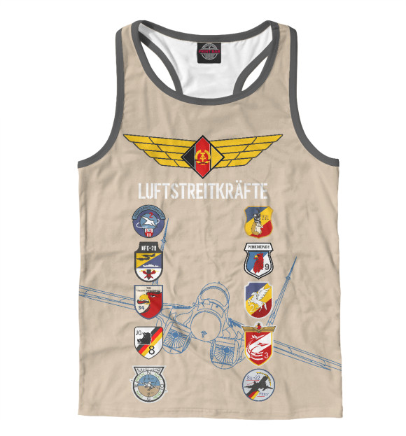 Мужская майка-борцовка с изображением ВВС ГДР цвета Белый