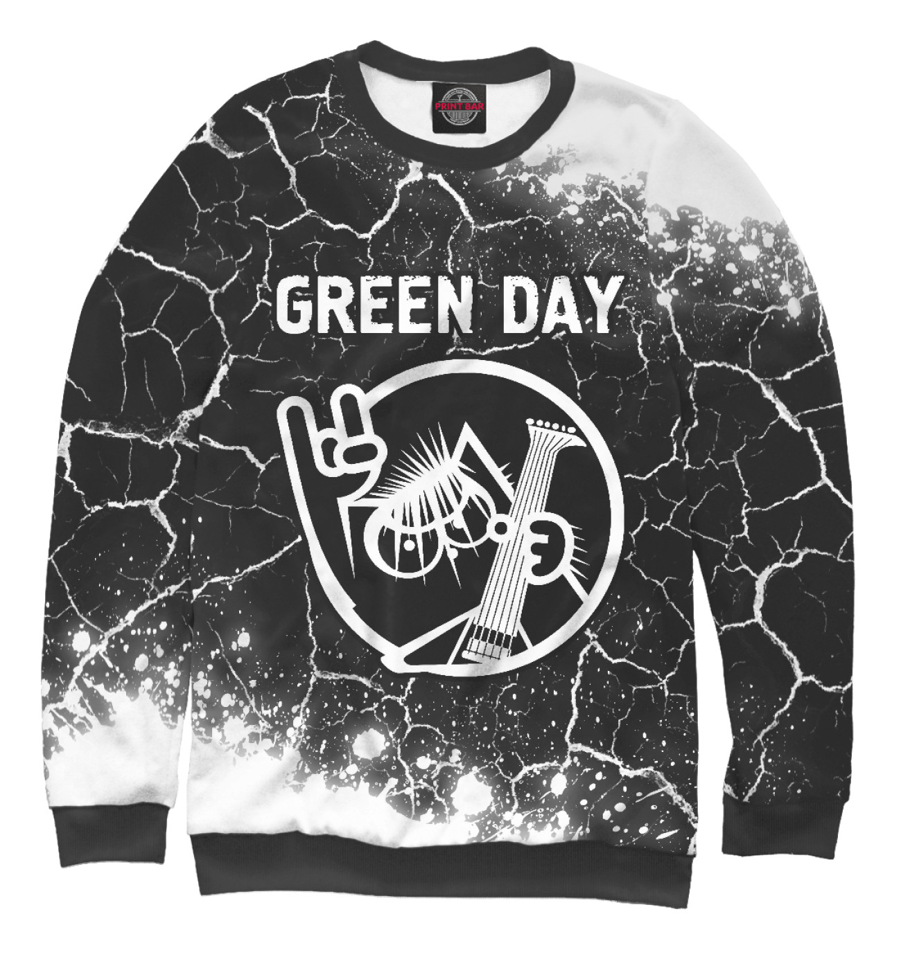 Мужской Свитшот Green Day | Кот, артикул: GRE-481977-swi-2
