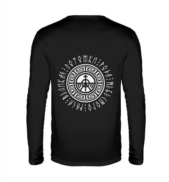 Мужской лонгслив с изображением Славянин цвета Белый