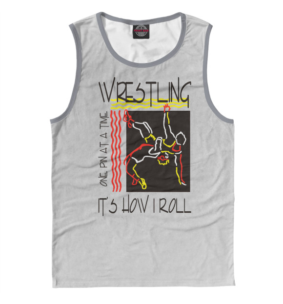 Майка для мальчика с изображением Wrestling цвета Белый