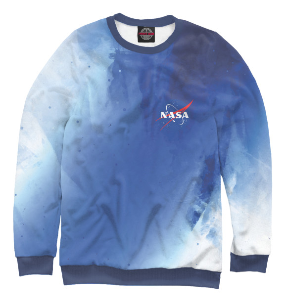 Мужской свитшот с изображением Nasa / Наса цвета Белый