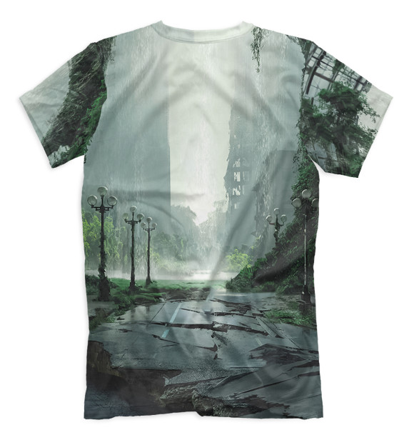 Мужская футболка с изображением Город The Last of Us цвета Белый