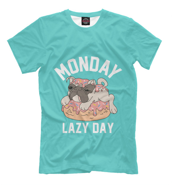 Футболка для мальчиков с изображением Lazy Monday цвета Белый