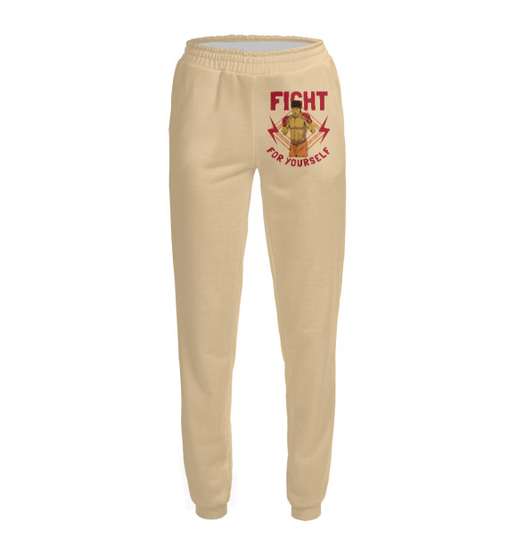 Женские спортивные штаны с изображением FIGHT цвета Белый