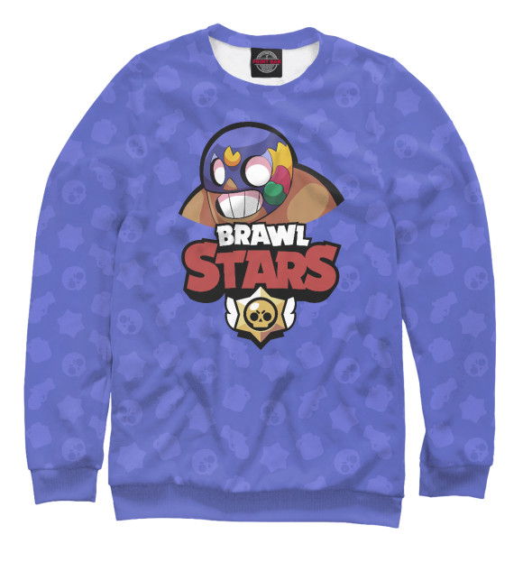 Свитшот для девочек с изображением Brawl Stars El Primo цвета Белый