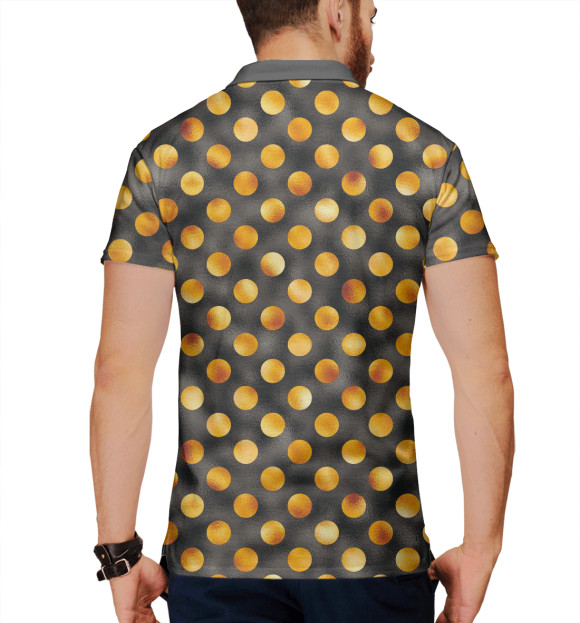 Мужское поло с притом Золотой горошек цвета Белый Мужское поло с изображением Золотой горошек цвета Белый