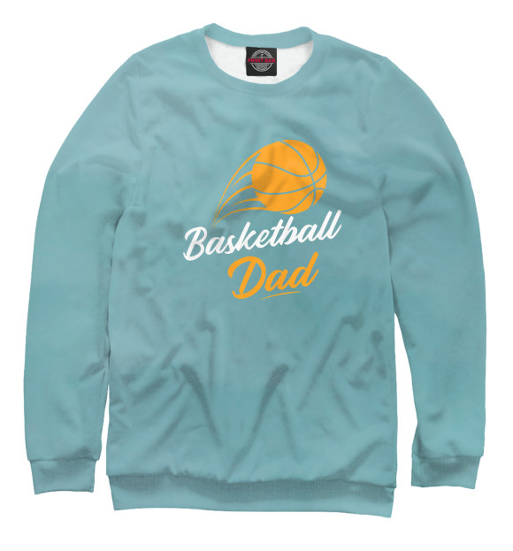 Мужской свитшот с изображением Mens Fathers Day Basketball цвета Белый