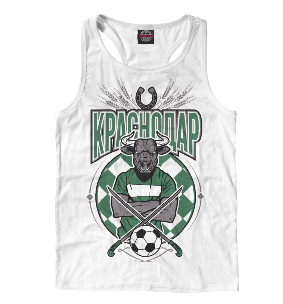 Мужская майка-борцовка с изображением ФК Краснодар цвета Белый