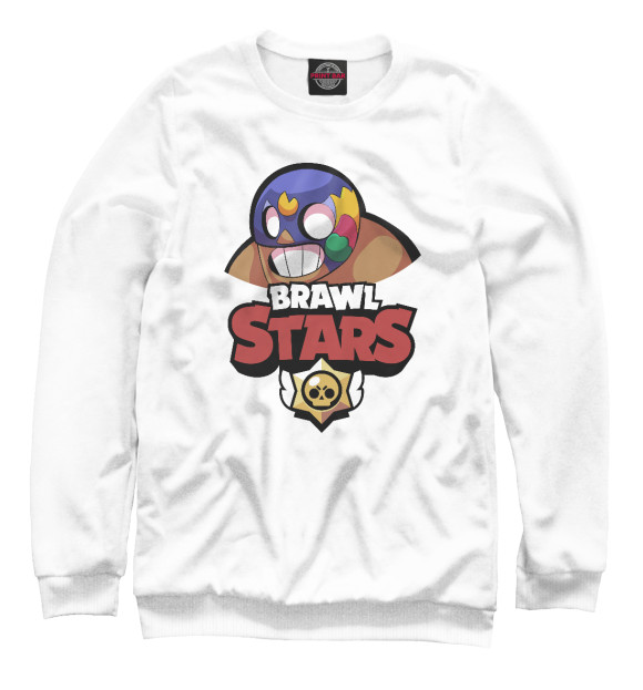 Мужской свитшот с изображением Brawl Stars El Primo цвета Белый