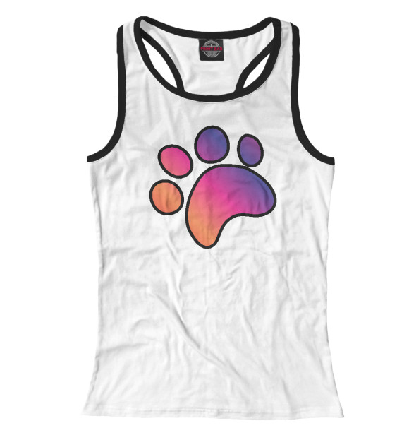 Женская майка-борцовка с изображением Лапка цвета Белый