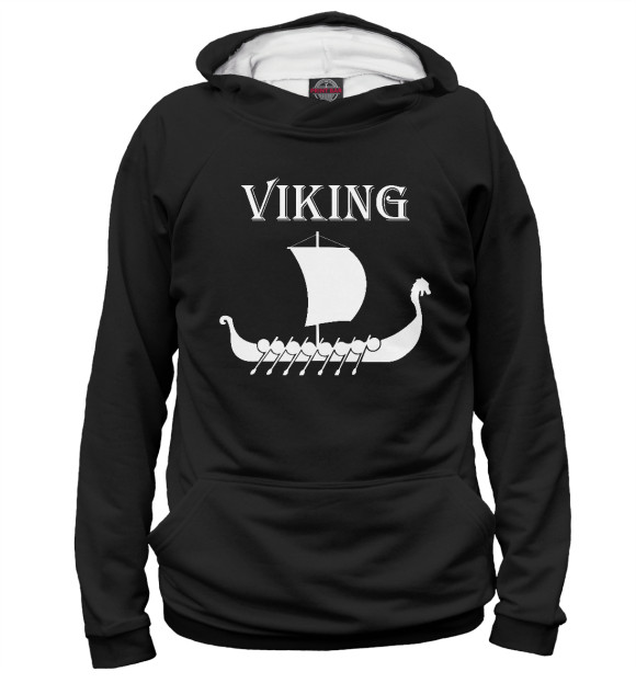 Женское худи с изображением Viking цвета Белый