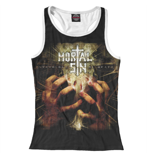 Женская майка-борцовка с изображением Mortalsin цвета Белый