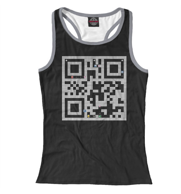 Женская майка-борцовка с изображением QR Tank 1990 цвета Белый