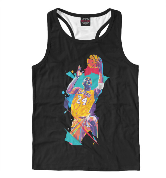 Мужская майка-борцовка с изображением Коби цвета Белый