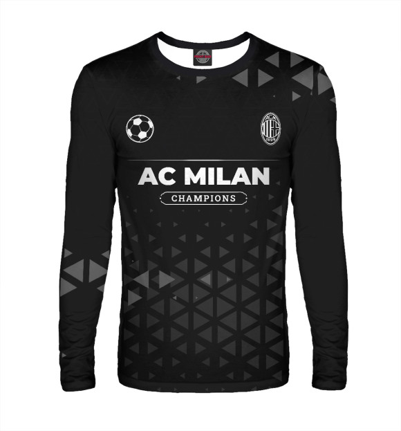 Мужской лонгслив с изображением AC Milan Форма Champions цвета Белый