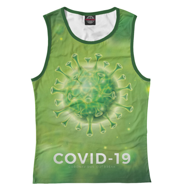 Майка для девочки с изображением COVID-19 цвета Белый