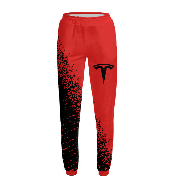 Женские спортивные штаны с изображением Tesla / Тесла цвета Белый