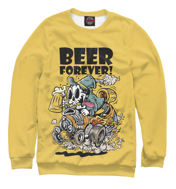 Свитшот для мальчиков с изображением Beer forever цвета Белый