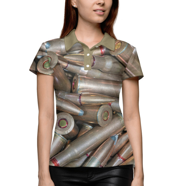 Женское поло с изображением Патроны цвета Белый