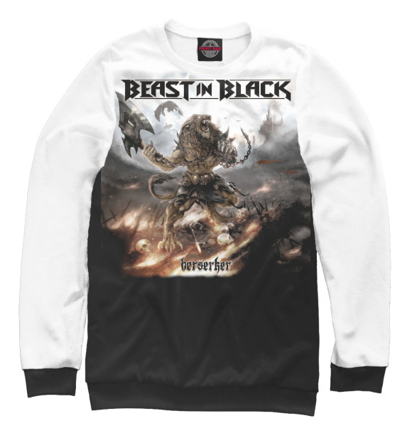 Свитшот для девочек с изображением Beast in black цвета Белый
