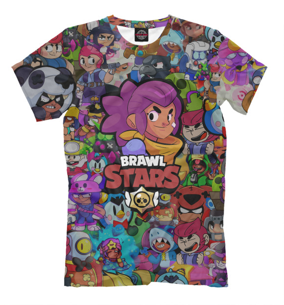 Футболка для мальчиков с изображением Brawl Stars:Shelly цвета Белый