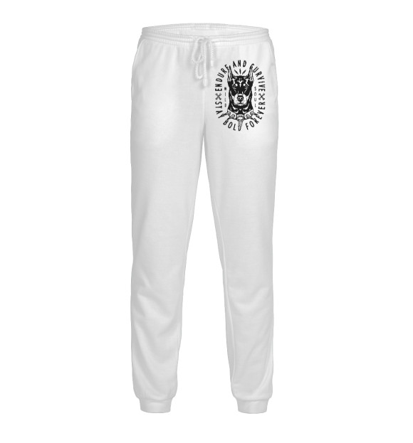 Мужские спортивные штаны с изображением Доберман Пинчер цвета Белый