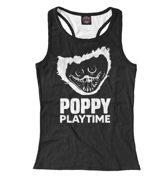 Женская майка-борцовка с изображением Poppy Playtime цвета Белый