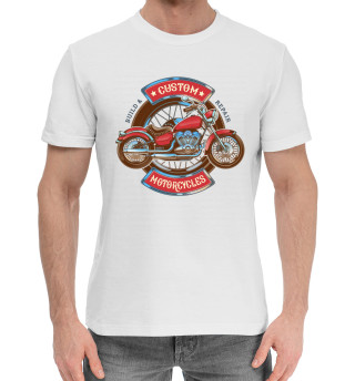 Мужская хлопковая футболка Custom motorcycles